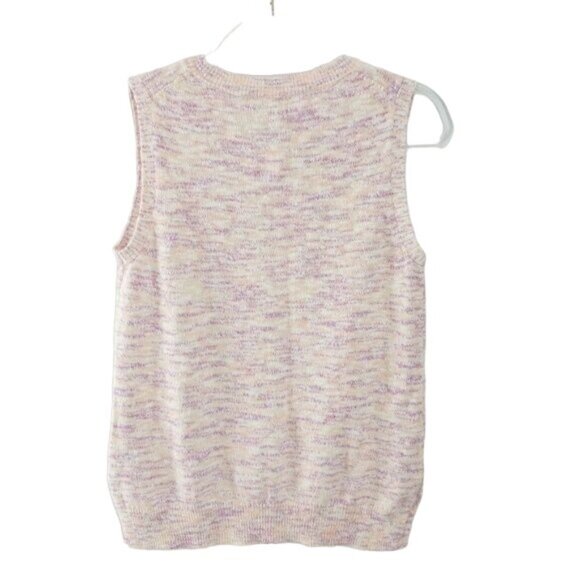 J.Crew Factory Space Dyed Sleeveless Sweater Pink Purple & Peach Blend - Picture 4 of 4